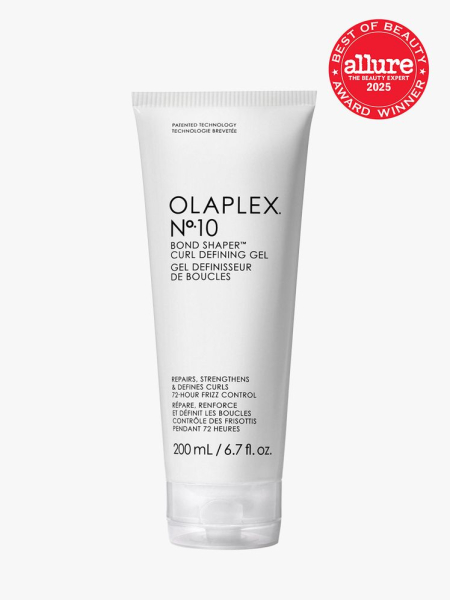 No.10 Bond Shaper Curl Defining Gel in branded white tube with cap on light gray background with red Allure Best of Beauty seal in the top right corner